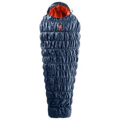 Deuter - Exosphere 0° - Kunstfaserschlafsack Gr 205 x 68-85 x 43-54 cm - Regular Zip: Right Blau/ Paprika Image