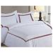 YhbSmt Soft Brushed 600TC Egyptian Cotton Duvet Cover Set With 3-Line Embroidery. Size:/ XL Color:Burgundy