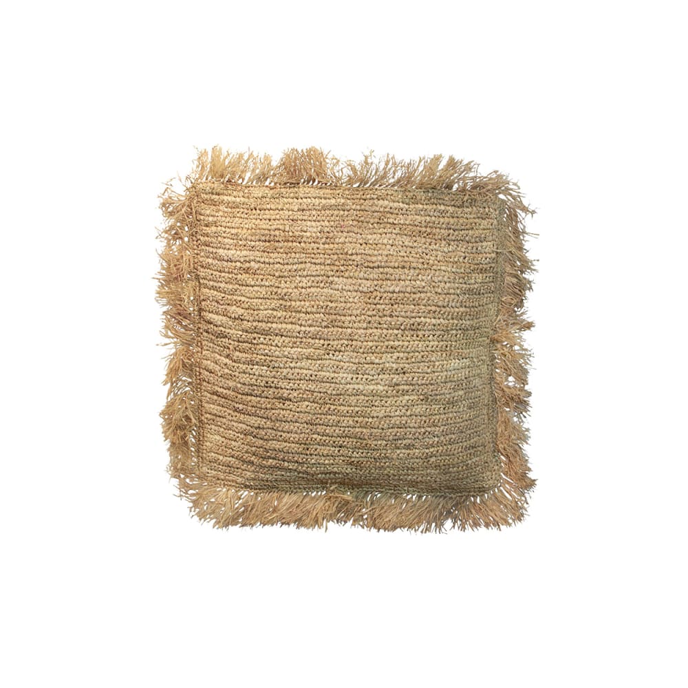 Housse de coussin en raphia naturel 40x40 cm