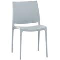 Chaise de jardin empilable résistante aux UV en plastique Gris clair