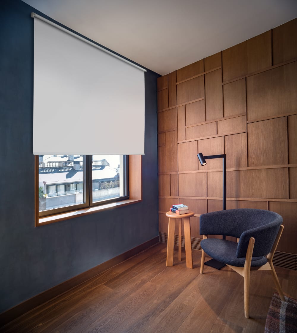 Store enrouleur occultant blanc 85 x 190 cm