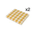 Pack 2 coussins chaise de jardin carrés jaune/blanc