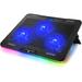 RGB Rainbow Laptop Cooling Pad for 10-17.3 Inch Notebook Gaming Laptop Cooler Cooling Fan Pad with 3 Quiet Fans and Touch Control Pure Metal Panel Portable Cooler