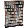 51 Double CD DVD Wall Media Storage Rack in Cherry and Black