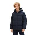 TOM TAILOR Denim Herren Puffer-Jacke mit Kapuze, sky captain blue, M