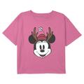 Girl's Youth Mad Engine Minnie Mouse Pink Mickey & Friends Antlers Graphic T-Shirt