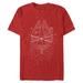Men's Mad Engine Red Star Wars Millennium Falcon Tree Graphic T-Shirt