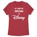 Women's Mad Engine Red Disney Merchandise All I Want For Christmas Graphic T-Shirt