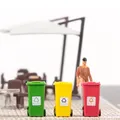 5 pz/set Bidone della Spazzatura Modello di Costruzione Tavolo di Sabbia Scala Ho Modello Pattumiera di Strada Micro Paesaggio Fai Da Te Layout di Strada HO N Scala