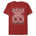 Men's Mad Engine Red National Lampoon's Christmas Vacation Griswold Family Sweater Graphic T-Shirt