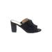 Liz Claiborne Mule/Clog: Slip-on Chunky Heel Casual Black Print Shoes - Women's Size 8 - Open Toe