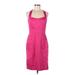 Calvin Klein Casual Dress - Sheath Halter Sleeveless: Pink Print Dresses - Women's Size 8