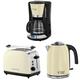 Russell Hobbs Frühstücksset Colours+ Creme: Kaffeemaschine 24033-56 [Digitaler Timer] + Wasserkocher 20415-70 [1,7l, 2400 W] + Toaster 26551-56 [für 2 Scheiben], Frühstücksserie