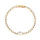 LJ Designs Swarovski Bracelet - Women's Gold Plated Square Centre Diamante Bracelet Made from Swarovski Crystals - 170mm - Presented in a Giftbox