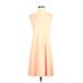 Columbia Active Dress - A-Line: Orange Print Activewear - Women's Size Small