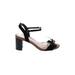 Kelly & Katie Heels: Black Print Shoes - Women's Size 8 - Open Toe