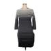 Lauren by Ralph Lauren Casual Dress - Bodycon Crew Neck 3/4 sleeves: Gray Color Block Dresses - Women's Size X-Large