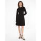 Jerseykleid TOMMY HILFIGER "F&F C-NK SHINY INTERLOCK LS DRS" Gr. M (38), N-Gr, schwarz (black) Damen Kleider Freizeitkleider