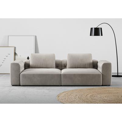 2,5-Sitzer RAUM.ID "Cushid", grau (taupe), B:268cm H:62cm T:109cm, 88% Polyester, 12% Polyacryl, Sofas, Modulsofa, bestehend aus 2 Teilen, Breite 268 cm Image