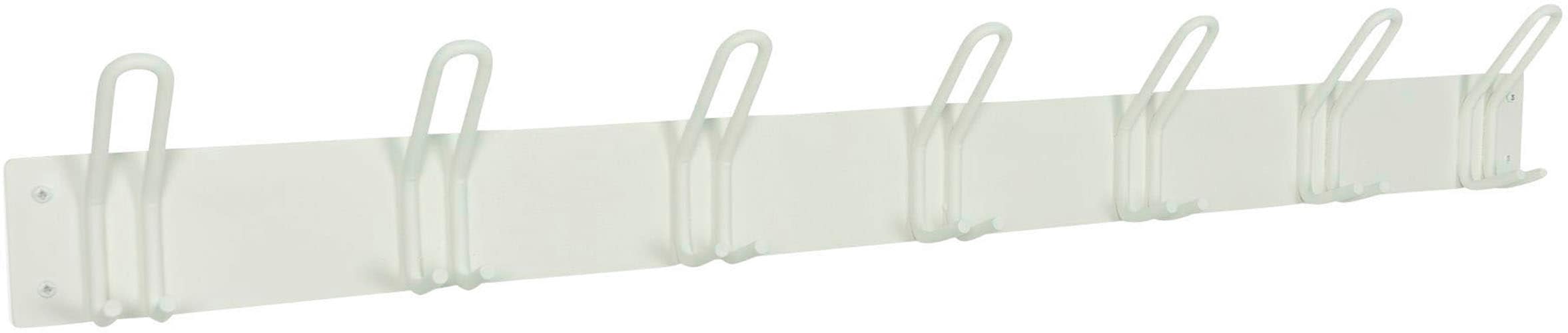 Garderobenhaken SPINDER DESIGN, weiß, B:100cm H:14cm T:7cm, Metall, Garderobenhalter, Garderobenhaken, Metall, 7 Haken