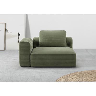 1,5-Sitzer RAUM.ID "Cushid", grün (oliv), B:134cm H:62cm T:109cm, 88% Polyester, 12% Polyacryl, Sofas, Modul-Eckteil, auch einzeln stellbar, Breite 134 cm Image