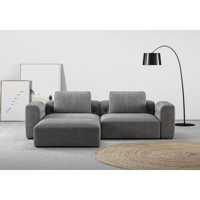 Ecksofa RAUM.ID "Cushid L-Form", grau (platin), B:268cm H:62cm T:191cm, 100% Polyester, Sofas, Modulset, bestehend aus 3 Teilen Image
