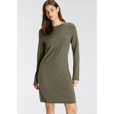 Strickkleid TAMARIS, Damen, Gr. 40, N-Gr, grün (khaki melange), Feinstrick, Obermaterial: 50% Viskose, 28% Polyester, 22% Polyamid, Basic, figurumspielend ca. Mitte Oberschenkel, Rundhals, Langarm Raglanärmel, Kleider Etuikleid, kurzes Kleid,... Image