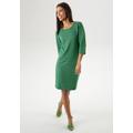 Jerseykleid ANISTON SELECTED, Damen, Gr. 36, N-Gr, bunt (apfelgrün, royalblau, schwarz), Jersey, Obermaterial: 65% Polyester, 30% Viskose, 5% Elasthan, Jacquardmuster, gemustert, modisch, figurumspielend kniefrei, Rundhals, 3/4-Ärmel, Kleider...