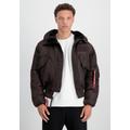 Winterjacke ALPHA INDUSTRIES "ALPHA Men - Bomber & Flight Jackets 45P Hooded Custom" Gr. L, braun (hunter brown) Herren Jacken Übergangsjacken