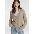 Strickjacke AJC Gr. 36/38, beige (beige, melange) Damen Strickjacken kurze