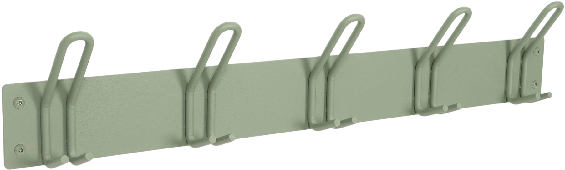 Garderobenhaken SPINDER DESIGN, grün, B:70cm H:14cm T:7cm, Metall, Garderobenhalter, Garderobenhaken, Metall, 5 Haken