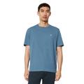 T-Shirt MARC O'POLO "T-shirt, short sleeve, logo print, ribbed collar" Gr. L, blau (wedgewood) Herren Shirts T-Shirts