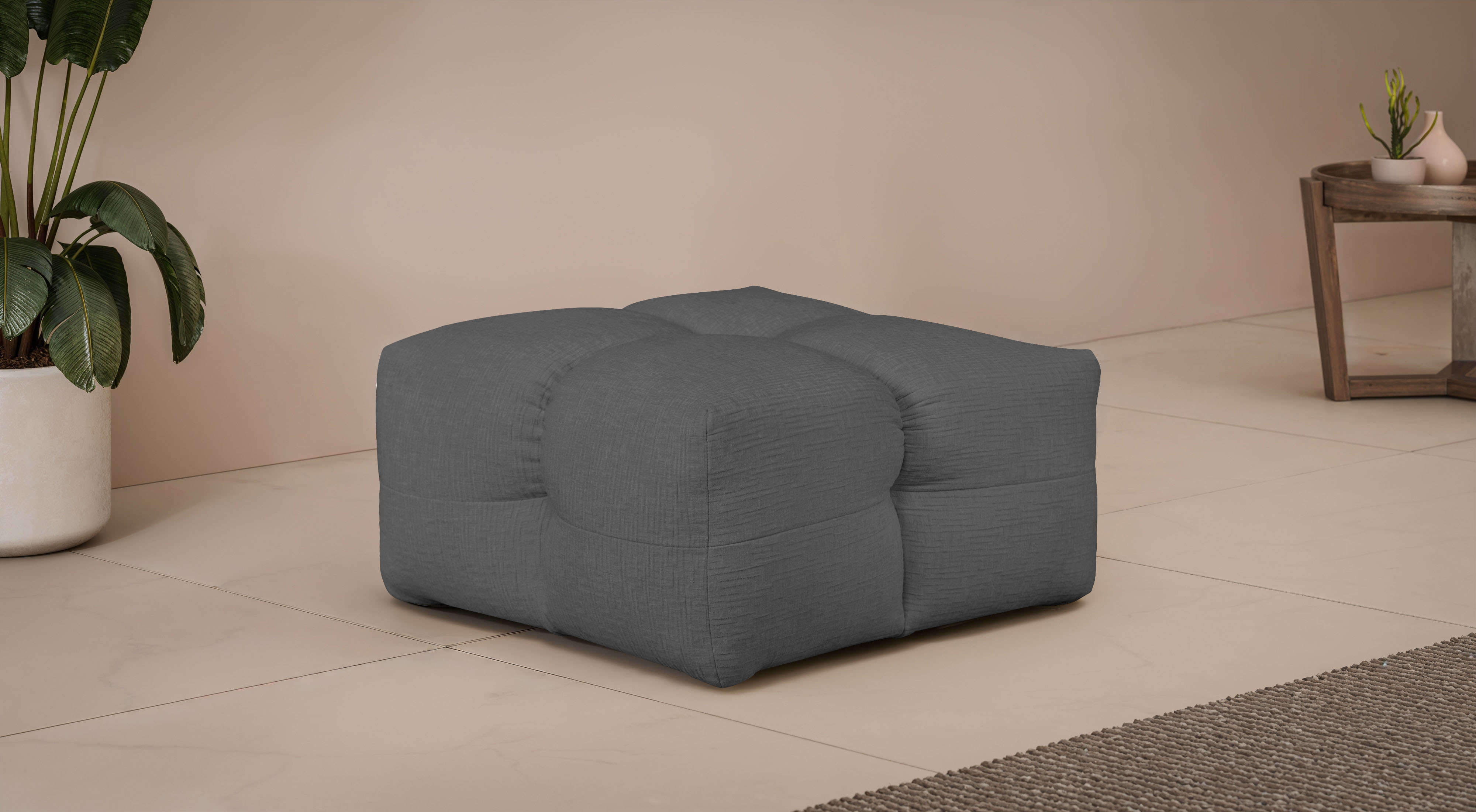 Polsterhocker "TALISHA Sitzhocker, moderne Steppung, Maße: 84/93/43 cm", grau (anthrazit), B:84cm H:43cm T:93cm, 100% Polyester, LEGER HOME BY LENA GERCKE, Hocker, hoher Sitzkomfort, gemütlich und modern, aufwendig gepolstert