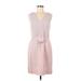 J.Crew Factory Store Casual Dress - Sheath V Neck Sleeveless: Pink Print Dresses - Women's Size 8