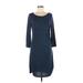 Ann Taylor LOFT Casual Dress - Midi: Blue Solid Dresses - Women's Size Medium