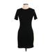 Divided by H&M Casual Dress - Bodycon Crew Neck Short sleeves: Black Print Dresses - Women's Size 10