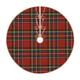 JHSLAJ Christmas Tree Skirt Linen Royal Stewart Tartan Classic Red Scottish Plaid Xmas Tree Skirt Decorations Christmas Tree Mat for Christmas Party-48