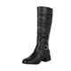 High Boots Winter Autumn And Winter Women Boots Western Jeans Boots Thick Heel Round Head Belt Buckle High Leg Boots Warm Cotton Shoes Long Boots Rain Boots Women Size 8 Wide Calf (Black, 6)