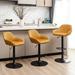 Glitzhome Mid-Century Modern Leatherette Gaslift Adjustable Swivel Bar Stool Metal in Yellow | 20.5 W x 20.25 D in | Wayfair GH80279