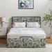 Winston Porter Neilius Upholstered Platform Bed w/ Washable Slipcover Polyester in White/Blue/Black | King | Wayfair