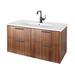 LACAVA Aquatre 40" Wall Mounted Single Bathroom Vanity w/ Cutout Size 24.5" W Vanity Top & 3 Faucet Hole Wood/Ceramic in Gray | Wayfair