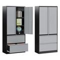 Inbox Zero Kelila 2-Drawer Vertical Filing Cabinet Metal/Steel in Gray/Black | 71 H x 31.5 W x 15.7 D in | Wayfair 423056AFE82B433F9F7F17993E822EF0