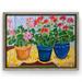 Wildon Home® Flowers In Pots By Mandy Buchanan Modern Wall Art Decor - Floating Canvas Frame Metal | 30 H x 40 W x 0.75 D in | Wayfair