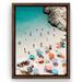 Dovecove A Day At The Beach By Gal Design Modern Wall Art Decor - Floating Canvas Frame Canvas, Glass | 20 H x 30 W x 0.75 D in | Wayfair