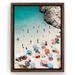 Dovecove A Day At The Beach By Gal Design Modern Wall Art Decor - Floating Canvas Frame Canvas, Glass in White | 24 H x 36 W x 0.75 D in | Wayfair