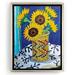 Rosalind Wheeler Sunflowers In Vase By Mandy Buchanan Modern Wall Art Decor - Floating Canvas Frame Canvas, Glass | 20 H x 30 W x 0.75 D in | Wayfair