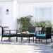 Thy-Hom 4 - Person Outdoor Seating Group w/ Cushions Synthetic Wicker/All - Weather Wicker/Wicker/Rattan in Blue | Wayfair BLM0313BKBL-New