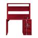 17 Stories Sirad 47.41" W Rectangle Computer Desk w/ Hutch & Cabinet Wood/Metal in Red | 60.41 H x 47.41 W x 23.56 D in | Wayfair