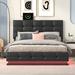 Wrought Studio™ Haricleea Queen Upholstered Bedroom Set Upholstered in Black | 44 H x 78.7 W x 60.6 D in | Wayfair 78F98FAB2000400FBEBA58307D76E705