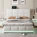 Wrought Studio™ Hargun Full Upholstered Platform Bed w/ Hydraulic Storage System Upholstered in White | 44 H x 78.7 W x 60.6 D in | Wayfair